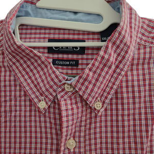 Chaps Custom Fit Mens Button Down Shirt Multicolor Size XXL Cotton Blend Logo